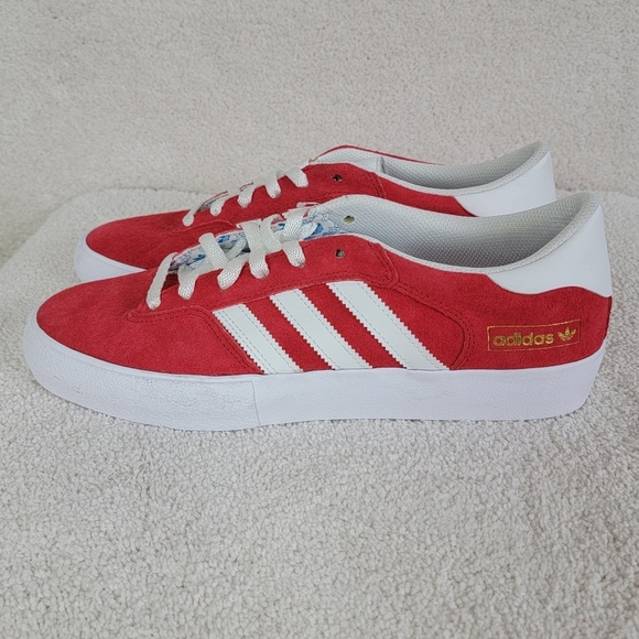 Adidas Matchbreak Super Scarlet White/Gold Metallic SkateboardSneakers Sz 11 NEW - Picture 3 of 12